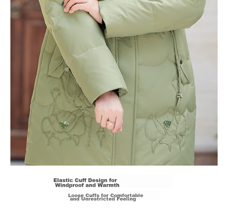 QIUFULUO Mom's Winter High-End down Jacket, New Year Red, Middle-Aged And Elderly Women's Clothing, Stylish And Warm Coat for Women over 50 And 60 Years Old 10