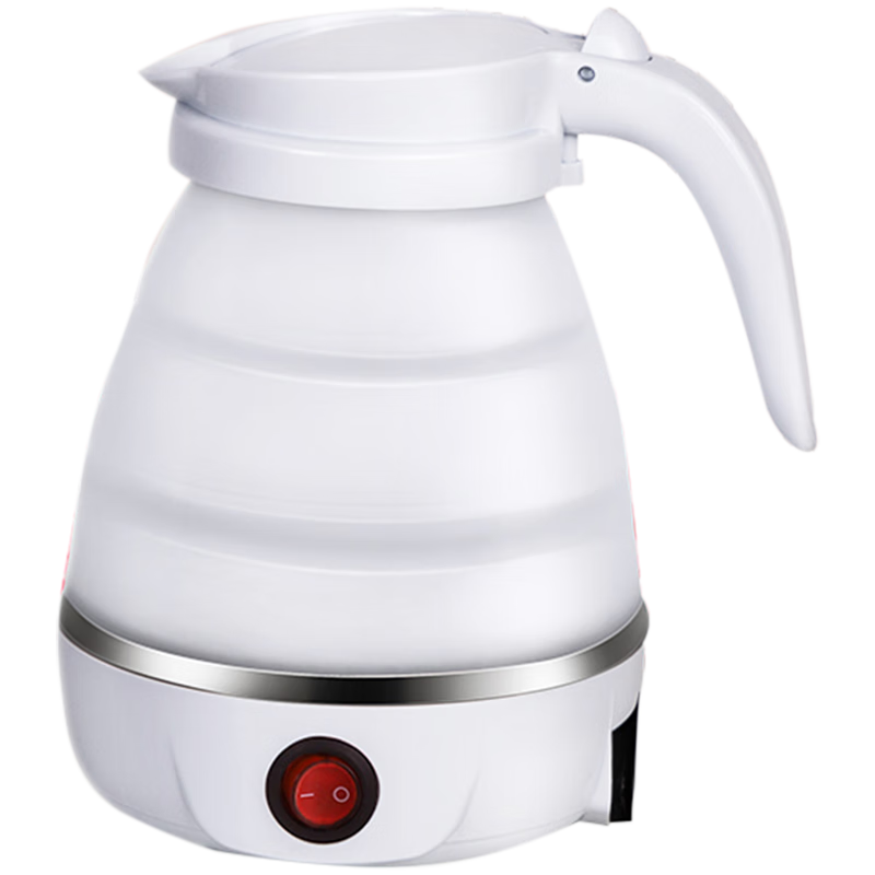 JOYTOUR Foldable Electric Kettle, Portable Travel Water Boiler for Home Use, Health-Preserving Insulated Kettle, White