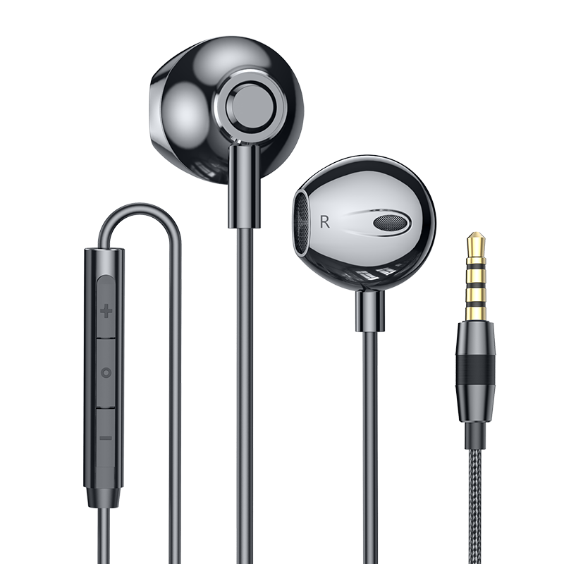 Chengao Wired Earphones Semi-In High-Definition Sound Comfortable for Long Wear Compatible with Phones And Computers for Huawei Honor OPPO Xiaomi Vivo Black 3.5mm Round Plug