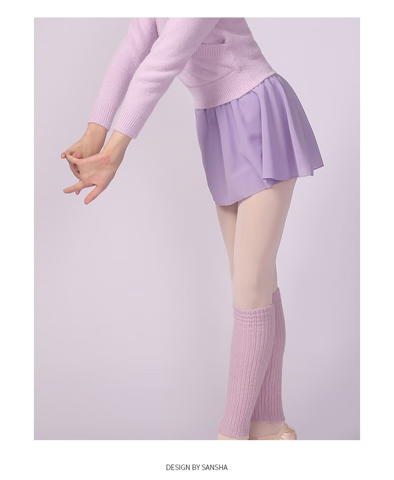 Sansha Children's Dance Warm-Up Top for Girls, Knitted Practice Ballet Dance Costume KT4030, Pink, S-M 9