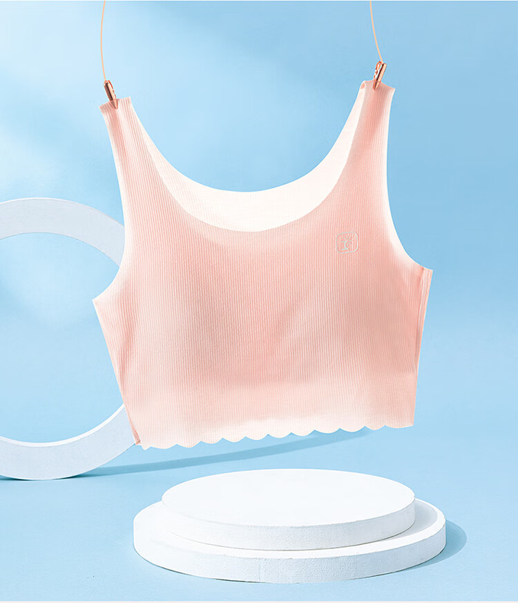 Dingguagua Girls' Underwear, Puberty Training Bra for Elementary School Students, First Stage Camisole, Children's Bra, Seamless, Anti-Nipple Show, Summer, White 75A 5