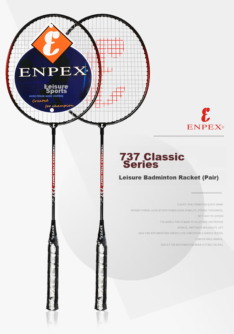 EVERVON Badminton Racket Set for Casual Entertainment And Beginners, Random Color, 280g with Shuttlecock 1