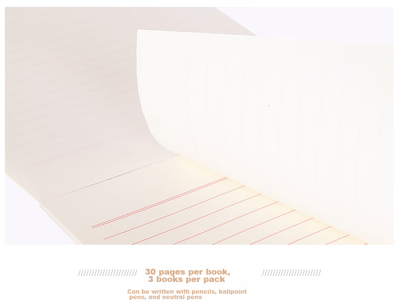 SIMAA 16K Double-Lined Letter Paper, 30 Sheets/3 Books Total 90 Sheets, 70g Thick Letter Paper, Application Notebook, Signature Pad, Manuscript Paper, Report Paper, 8515 5
