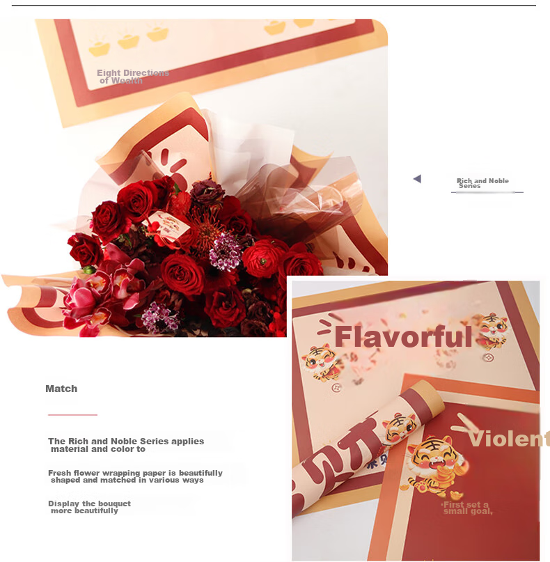 Jiayan Gift Wrapping Paper, 2 Sheets, Birthday Present Packaging, Flower Wrapping Paper 7