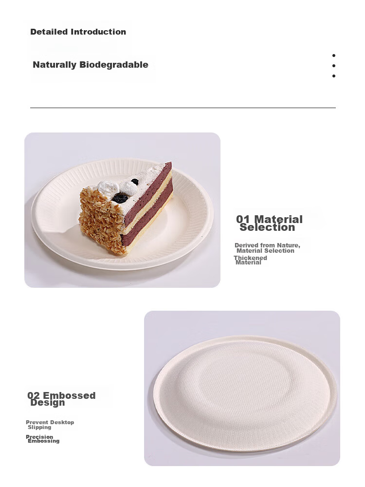 Xingfang Disposable Plates [6 Inches * 50 Pieces], Biodegradable Paper Plates, Cake Plates, Handmade Plates, Picnic Plates, Supplies 8
