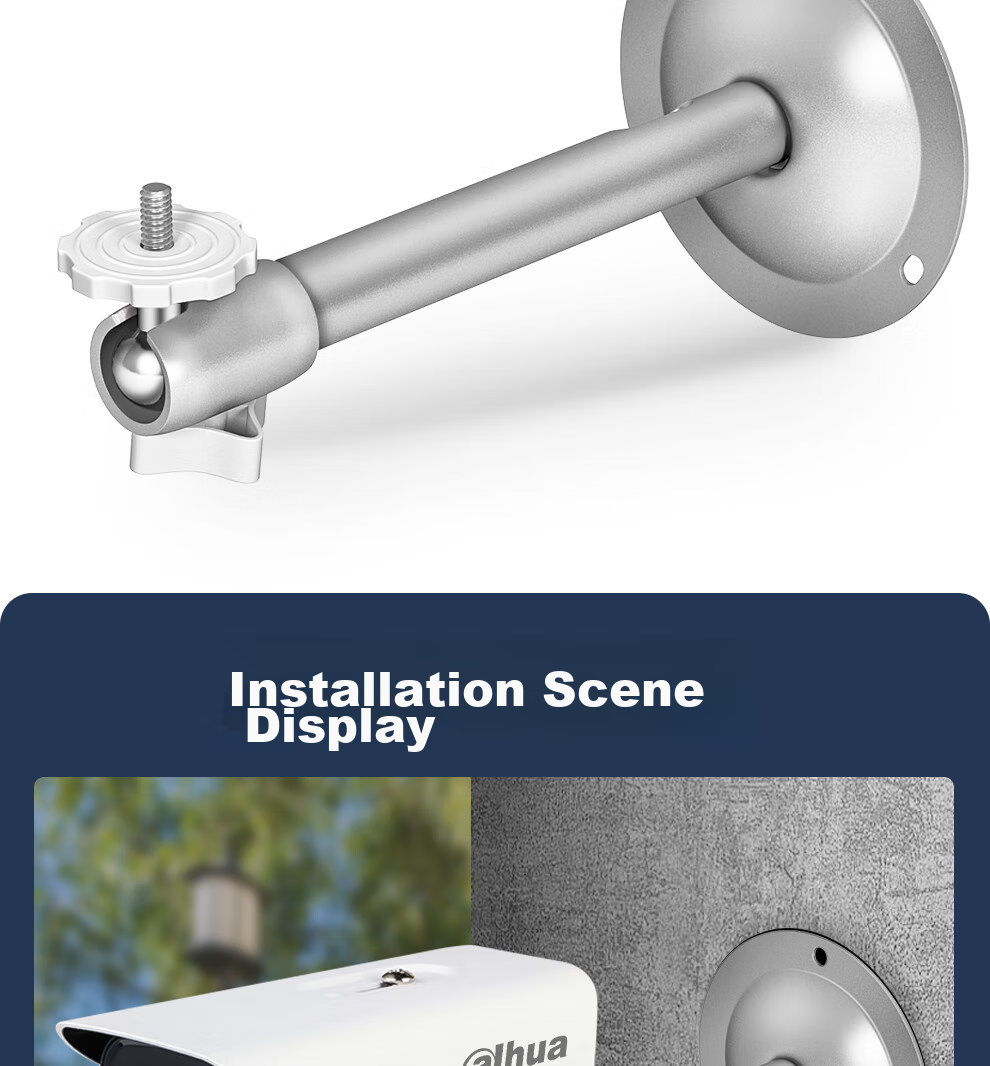 COMPCCTV COMPCCTV SMT-306S Surveillance Camera Mount with Level And Junction Box for Indoor And Outdoor Use, Adjustable Wall-Mounted Camera Bracket with Cable Management And Storage Box 10