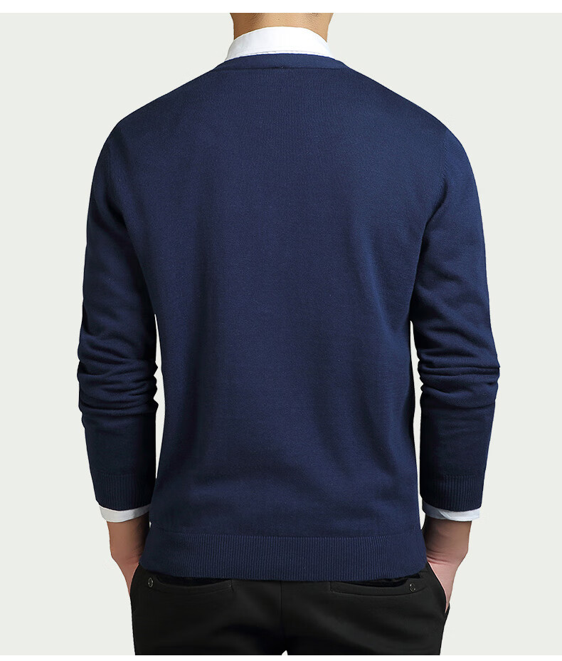 ROMON Men's Knitted Cardigan Sweater Autumn Winter Casual Versatile Warm Jacket XR333 Black M 7