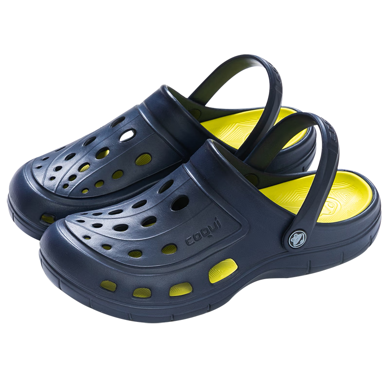Coqui Couple's Perforated Shoes, Rain-Resistant, Lightweight, Sand-Draining, Dual-Wear, Casual Versatile Sandals, Men's Style, Star And Moon Blue, Size 44, CQ6351