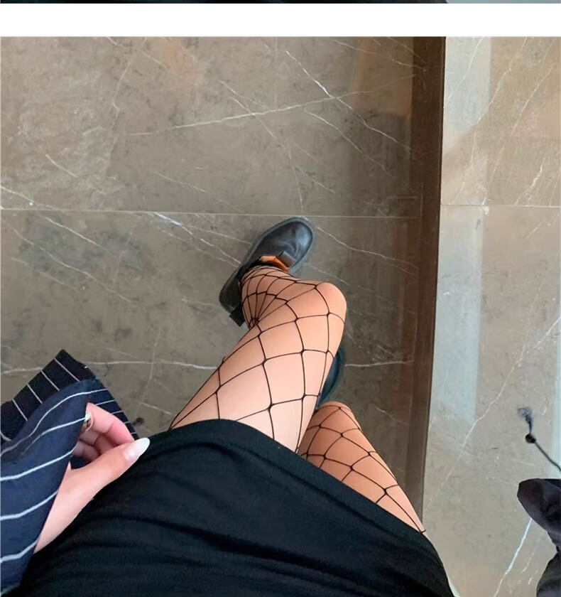 LangSha Black Silk Fishnet Stockings, Spring And Summer Black Silk Stockings for Women, Ultra-Thin Summer Ins Trendy Hollow-Out Tights, Small Mesh Pantyhose 14
