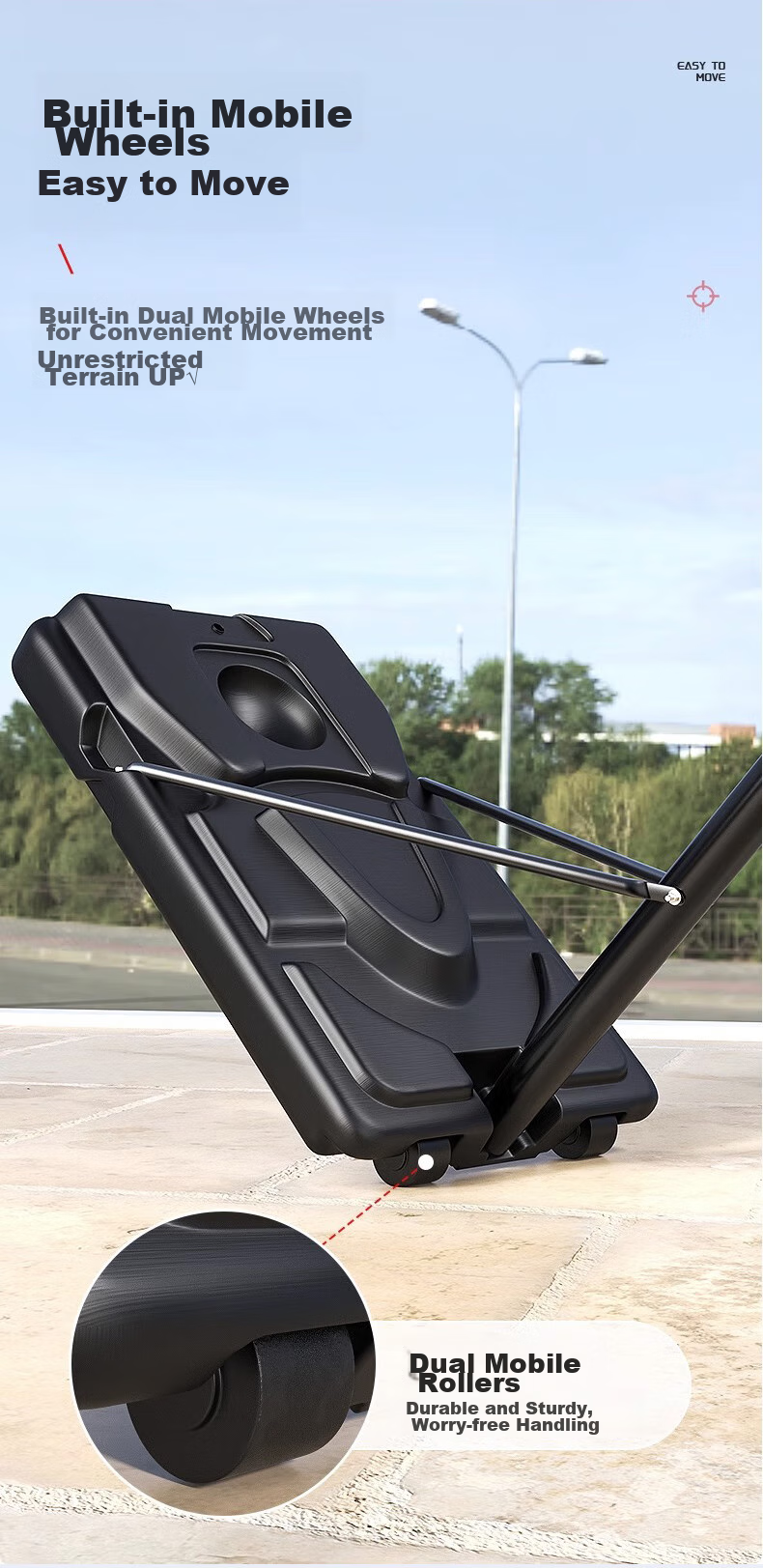 JEEANLEAN Youth And Adult Mobile Adjustable Basketball Hoop, Indoor Basketball Rim for Childre 5