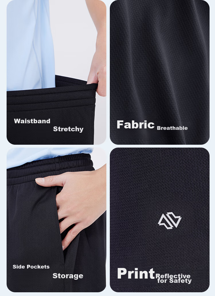 JD Original [Ultra-Light Set] Moisture-Wicking Quick-Dry Running Sports Round Neck Short Sleeve Five-Point Shorts for Men, Spring And Summer, Black S 19