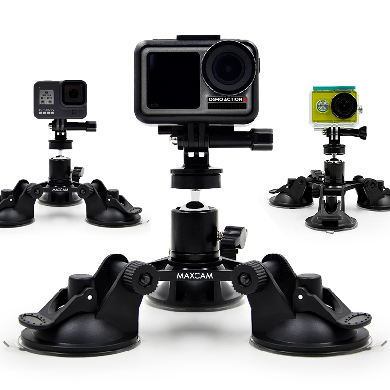 MAXCAM Car Suction Cup Glass Mount Bracket Accessories for Yingshi Ace Pro 2 / GoPro 13/12/11/10/9/8/7 Sports Camera