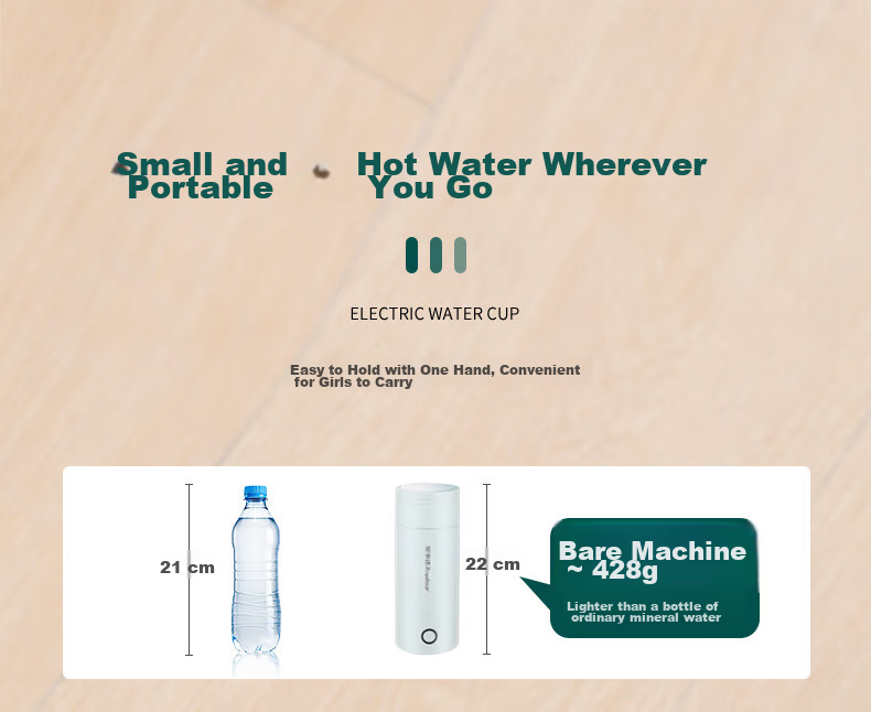 Royalstar Portable Electric Kettle Mini Travel Water Boiler Health-Preserving Kettle for Business Trips And Outdoor Activities Gift 304 Stainless Steel 350ml Mechanical Model RS-CP04B with Handle for Carrying 3