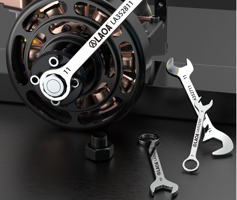 LAOA Ultra-Thin Mini Dual-Purpose Wrench Set, Stainless Steel Plum Blossom Wrench 4-11mm LA352802 19