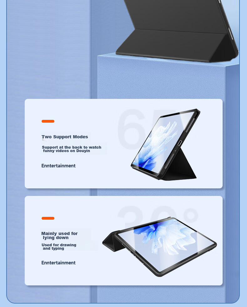 Kulefeng Huawei MatePad Mini 8.8-Inch 2025 Protective Case, Huawei Tablet Five Ultra-Thin Full Protection Shockproof Flip Cover, Tri-Fold Smart Leather Case Outer Shell 13
