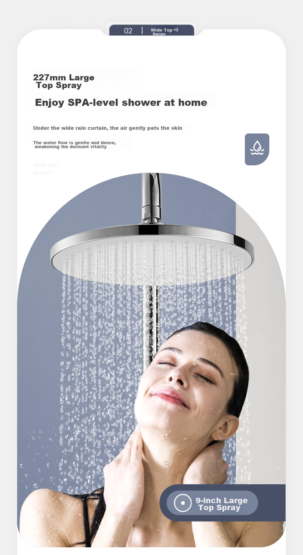 ARROW Simple Shower Head Wall-Mounted Silver Handheld Adjustable AE3263CP-P 8