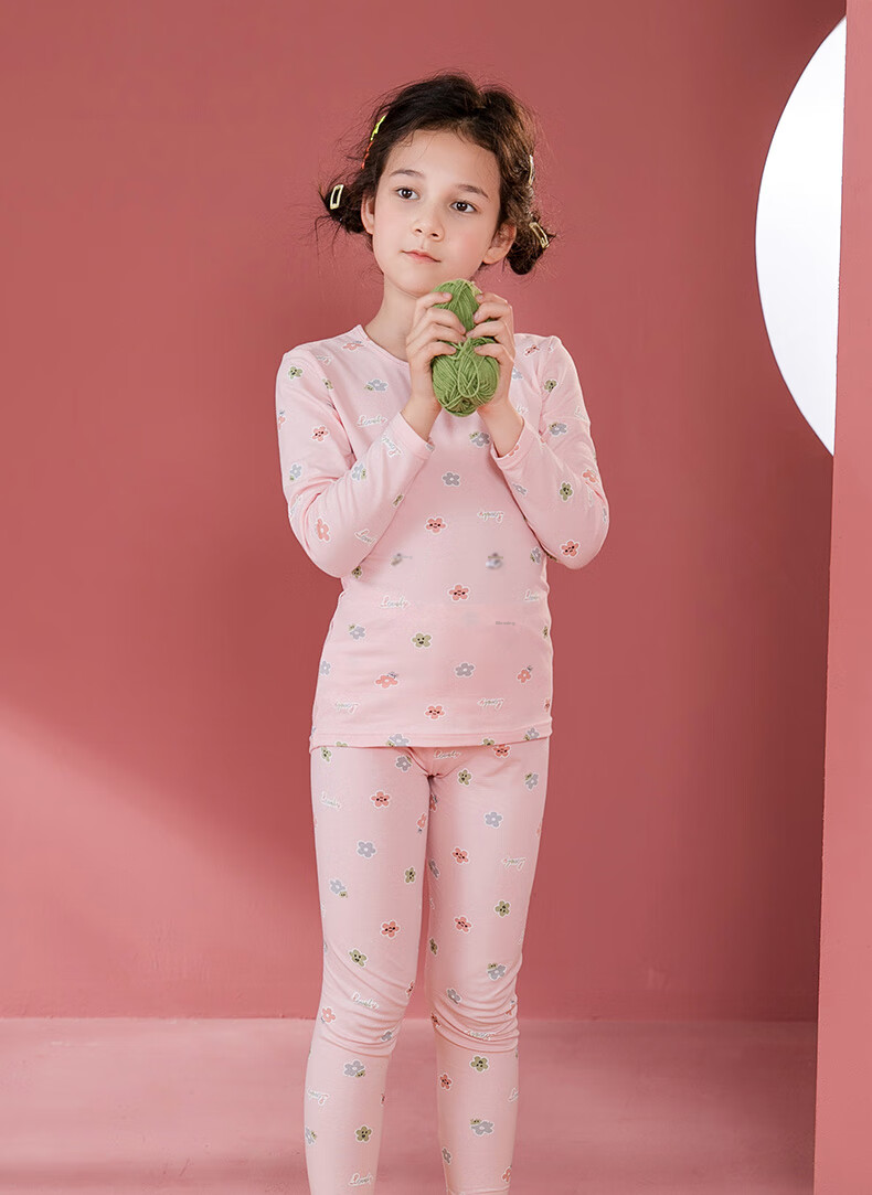 Fenteng Children's Thermal Underwear 7A Antibacterial Long Sleeve Pullover Autumn Pajama Set for Older Kids 43