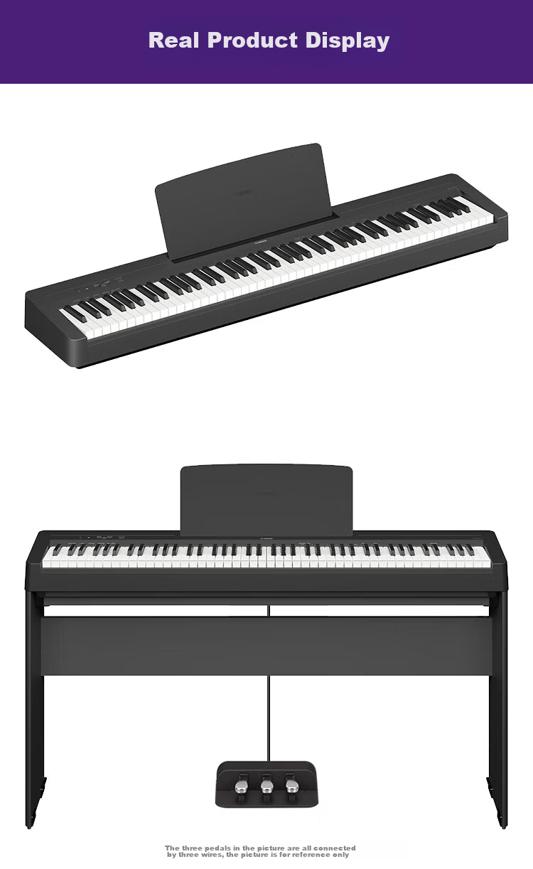 YAMAHA P143BTB Digital Piano, 88 Weighted Keys, Bluetooth, Convenient for Exams, Electronic Piano, Wooden Stand + Three Pedals 14