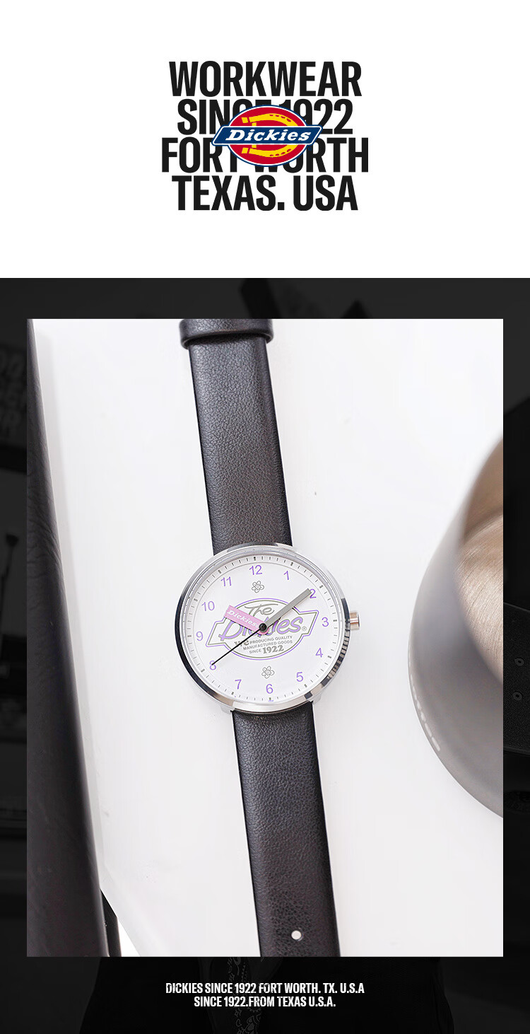 Dickies Student Watch, Exam Watch, Fashionable And Simple, Waterproof Leather Strap Quartz Watch, Birthday Gift for Girls, CL-522L1 6
