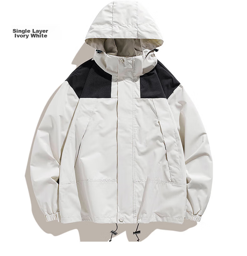 JEEP SPIRIT Windproof And Water-Resistant Single-Layer Outdoor Jacket for Men And Women, Warm Mountaineering Coat 17
