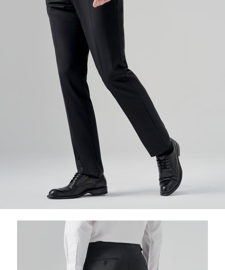 Goldlion Machine Washable Wool Blend Spring Summer Men's Business Trousers Black-99 31 10
