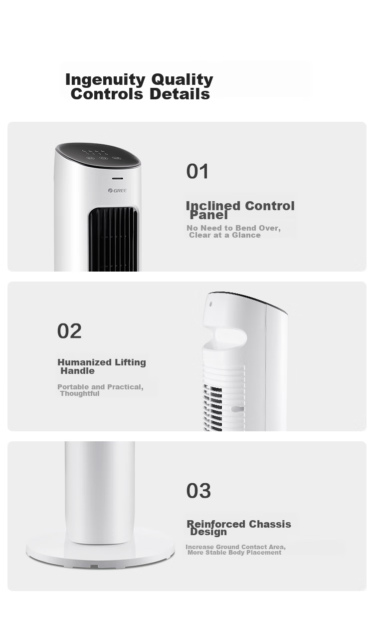 GREE [Soft And Gentle] Smart Timer Scheduling On/Off Tower Fan, Electric Fan, Remote Gentle Wind Bladeless Fan, Oscillating Floor Fan, Baby Fan, Remote Control Tower Fan FL-08X61Bg 8