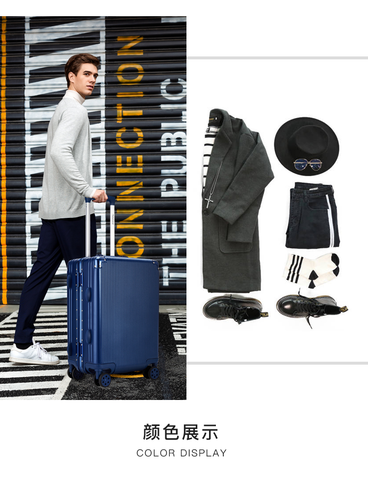 Diplomat Aluminum Frame Suitcase with Corner Guards, Luggage with Dual TSA Locks And Spinner Wheels, Travel Case TC-9184 3
