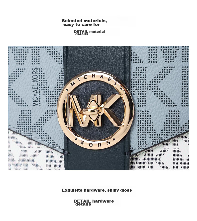 MICHAEL KORS [Elegant And Practical] CHARM Chain Envelope Bag Medium Size, Ballet Pink/deep Pink/white, Gift 9