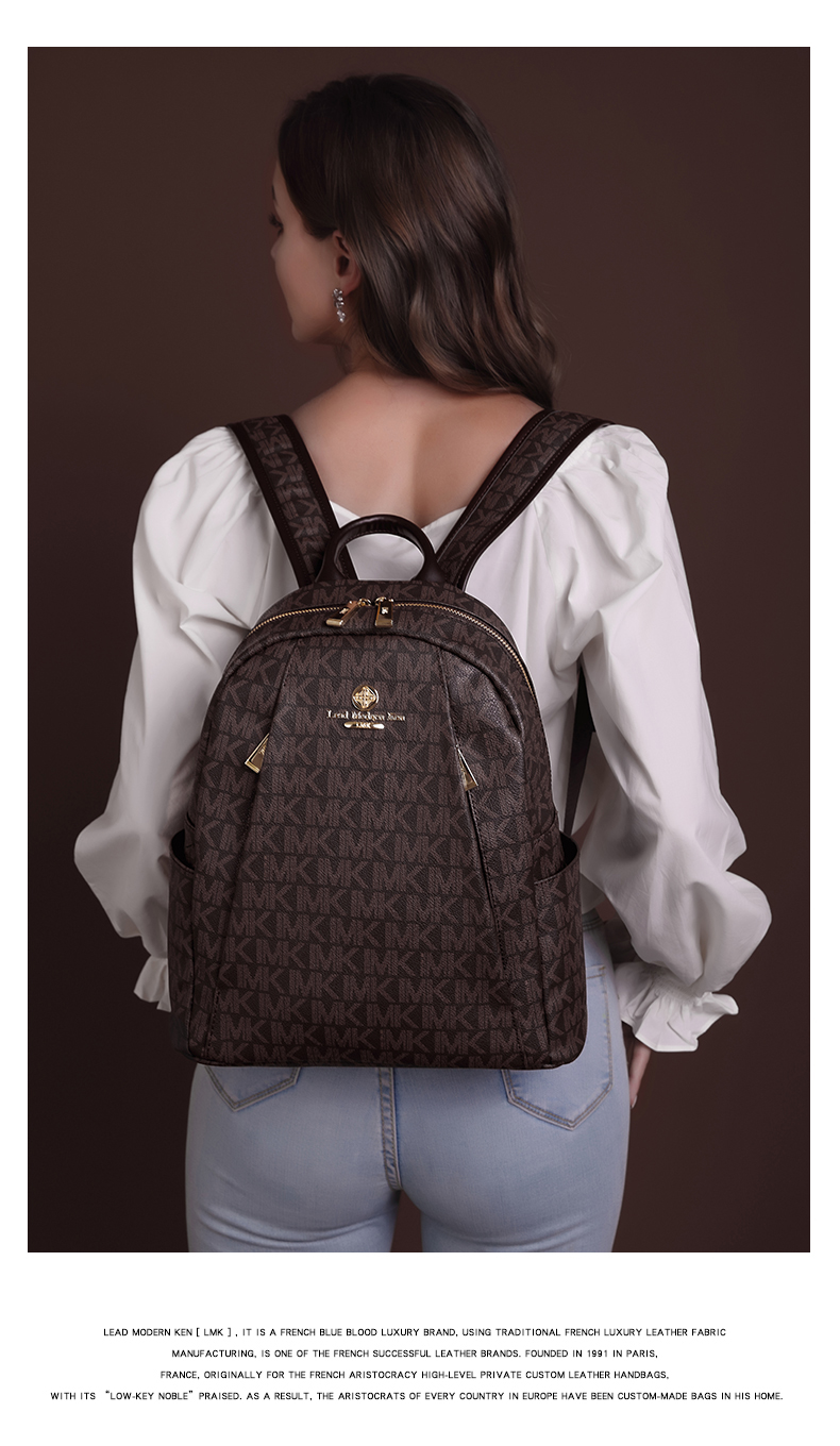 LMK Backpack for Women, Large Capacity Ladies' Bag, Fashionable Versatile Lightweight Travel Commuter Backpack, Gift for Girlfriend 10