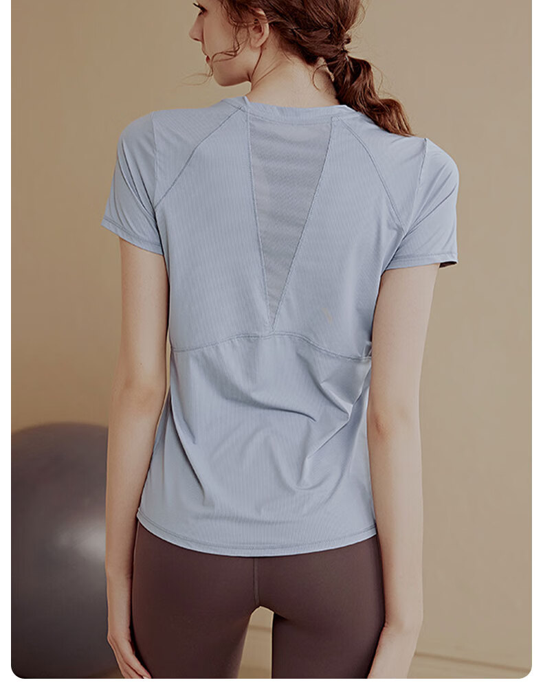 XUEXIMAN Yoga Top for Women, Fitness Short-Sleeve Shirt, Running Sports Slim-Fit Workout Top, Pilates Training Wear 11