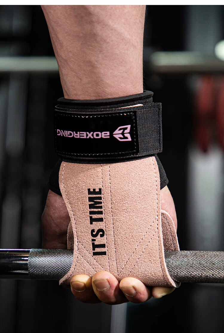 GINGPAI SPORT Pull-Up Assist Band Fitness Gloves with Wrist Support for Men And Women, Professional Non-Slip Hand And Wrist Straps for Pull-Ups And Chin-Ups, Pink, Size S 7