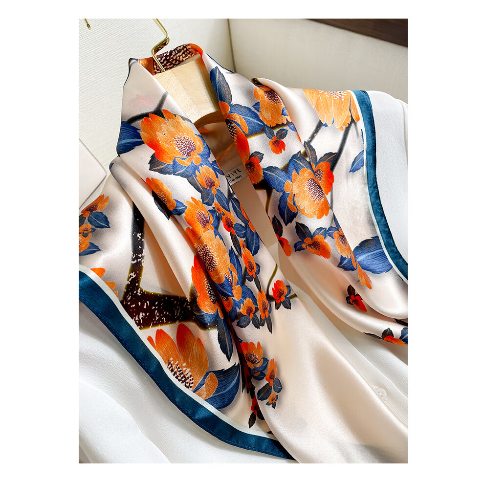 Hangsilu Silk Scarf for Women, Square Scarf, Lightweight Mulberry Silk Neck Scarf, Birthday And Holiday Gift for Mom, Teacher, Or Friends 18