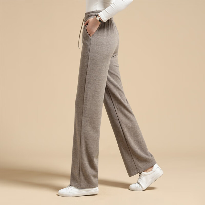 Meishi Women's Casual Pants 2025 Autumn Loose Fashion Slim Straight Wide-Leg Trousers 2XL 8317 Cardigan