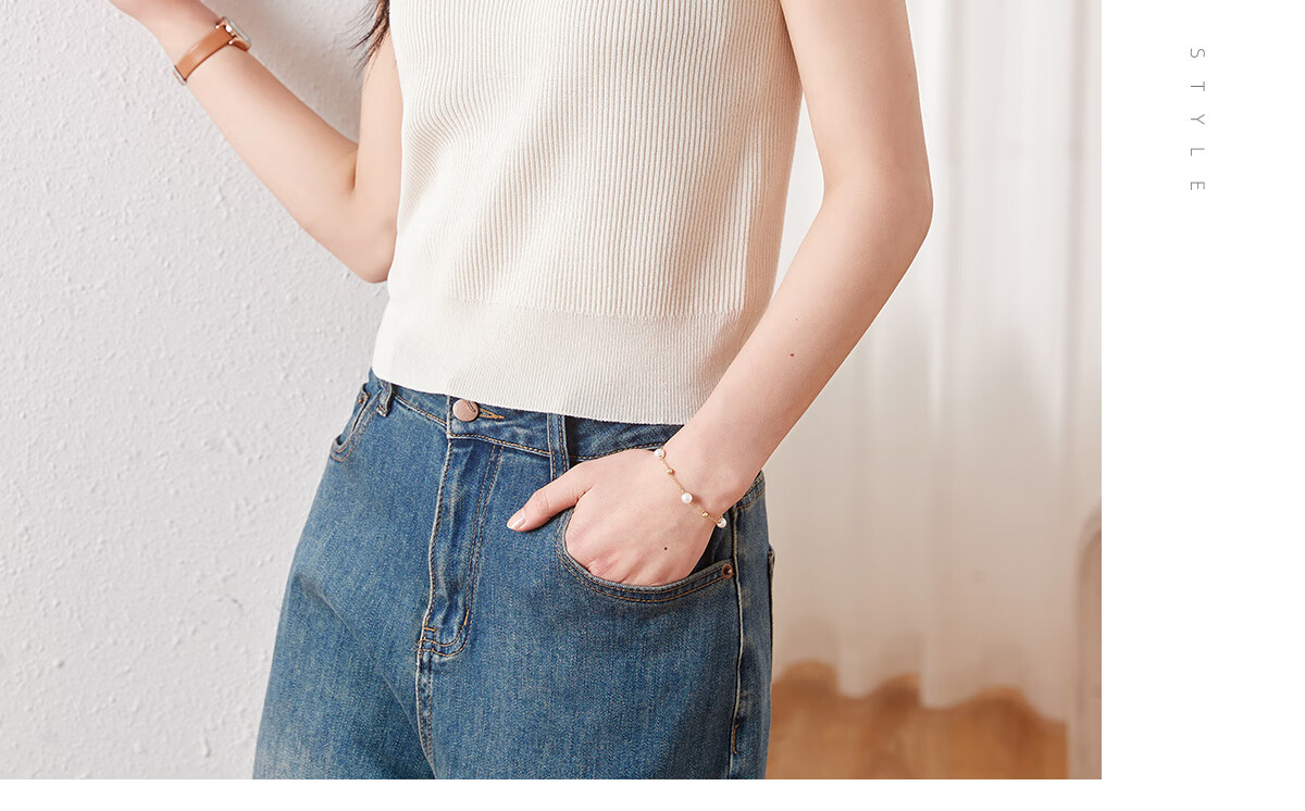 Chushen Spring And Summer Knitted Vest for Women, Simple And Versatile, Large U-Neck Design, Fashionable Inner And Outer Wear Top S62T294 16