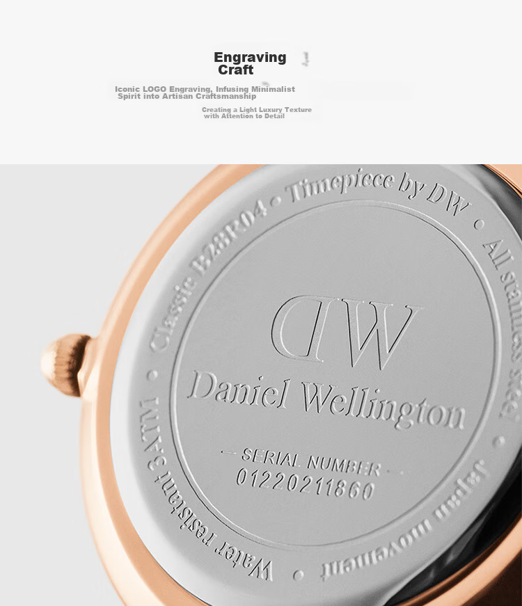 DanielWellington DW Ladies' Watch, Classic Leather Simple Fashion European And American Quartz Wristwatch, Birthday Gift for Girlfriend, DW228 8