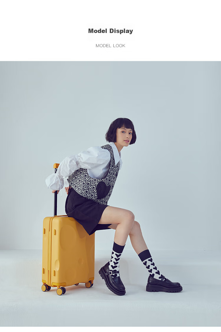 KALA·Y Cheese Luggage, 24-Inch Pure PC, Large Capacity Suitcase for Students Living in Dormitories, Stylish Trolley Case for Men And Wome 15