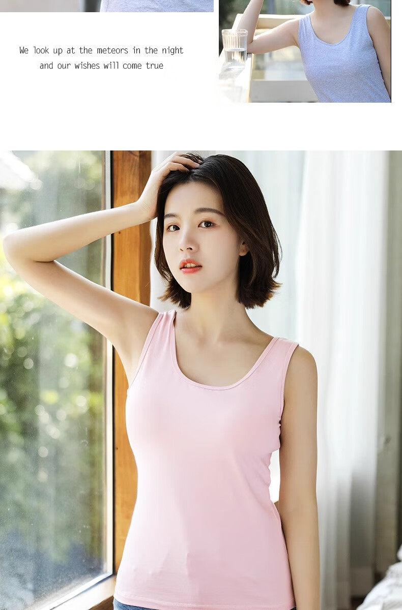 Hengyuanxiang Women's Autumn Pure Cotton Knitted Camisole, Suitable for Outer Wear, Stylish Inner Layering, Base Layer Sports Vest, Small Spaghetti Strap Top 13