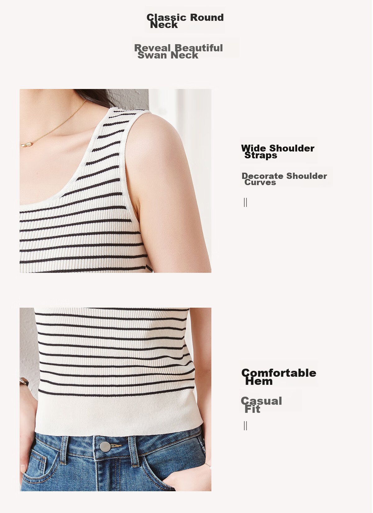 Chushen Spring And Summer Knitted Vest for Women, Simple And Versatile, Large U-Neck Design, Fashionable Inner And Outer Wear Top S62T294 4