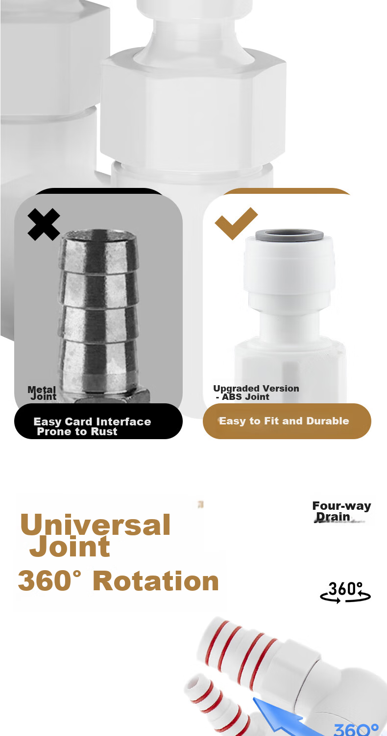 Interhasa! Kitchen Sink Three-Way Water Purifier Drain Pipe Anti-Odor Device Drainage Pipe Connector Four-Way Complete Set P1210007 8