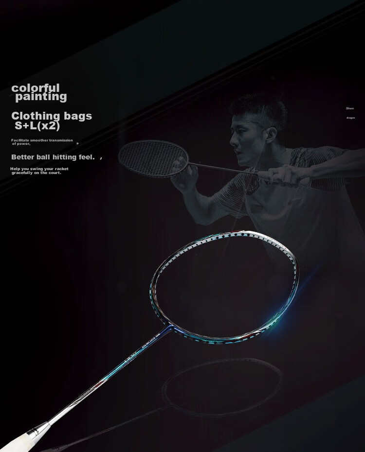 Li-Ning Badminton Racket, Zhanji 5000 High-Elasticity Full Carbon Professional Racket, Advanced Competition Training Racket, 3U Unstrung 3