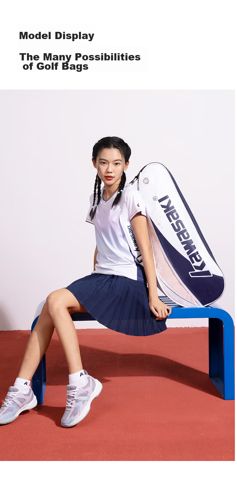 KAWASAKI Badminton Bag, Floral Sports Backpack, Casual Training Bag, Tennis Bag B8366, Cherry Blossom Pink 5
