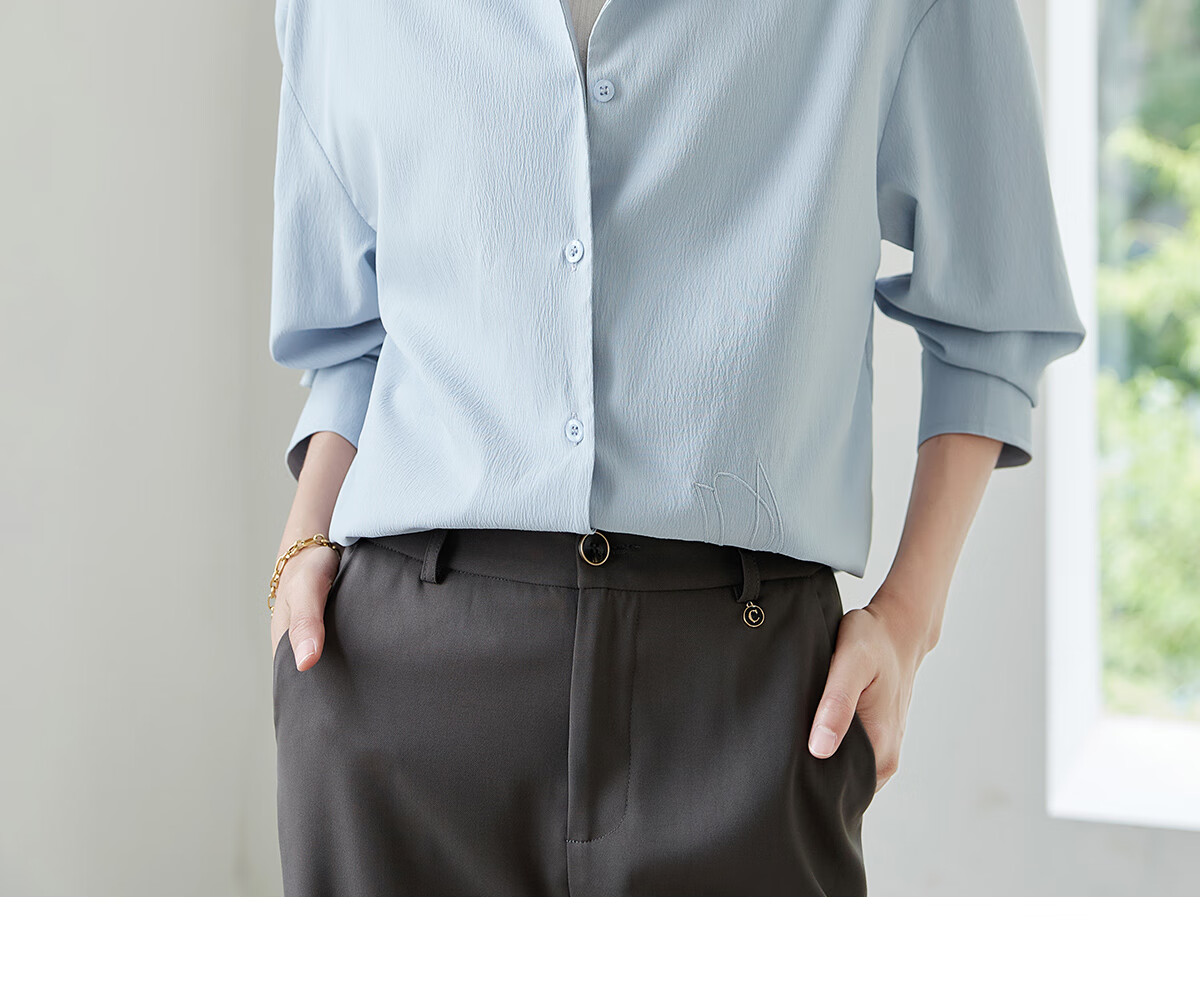 Chushen Spring And Autumn Long-Sleeve Shirt for Women, Wilderness Maillard Floral Embroidery Elegant Office Versatile Blouse S143C2024 4