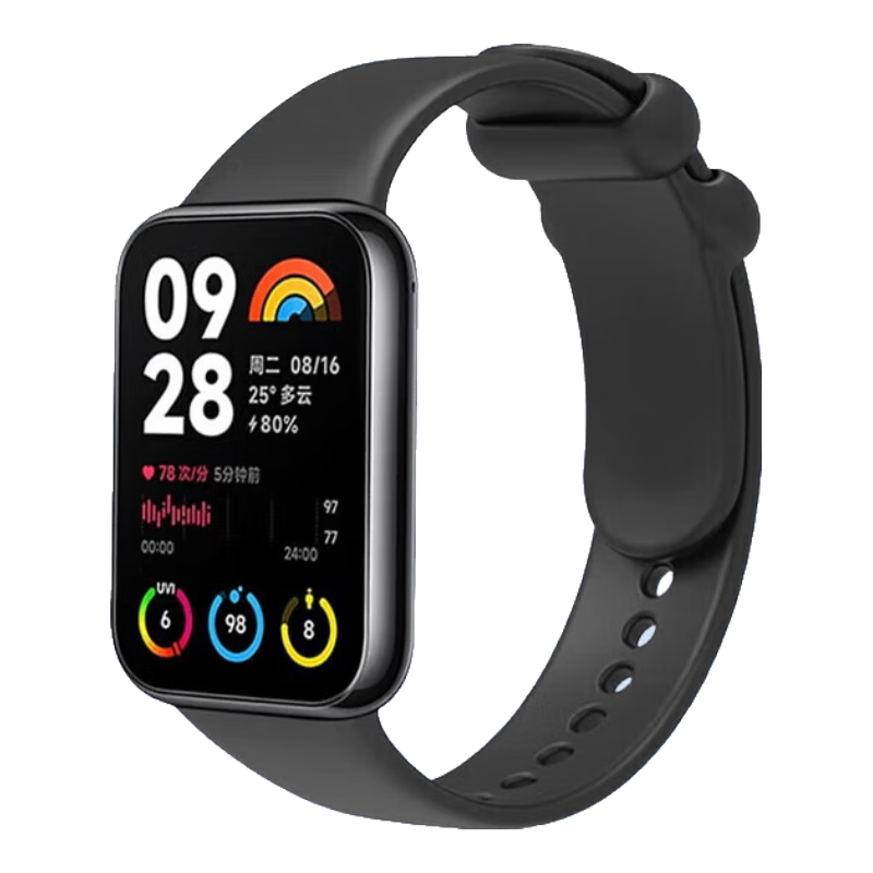 CHENSONG Compatible Silicone Strap for Xiaomi Mi Band 9 Pro/8 Pro, Redmi Watch 6/5/4 Watch Band, Soft Replacement Wristband for Redmi Watch 5e Sim Sports Watch, Black