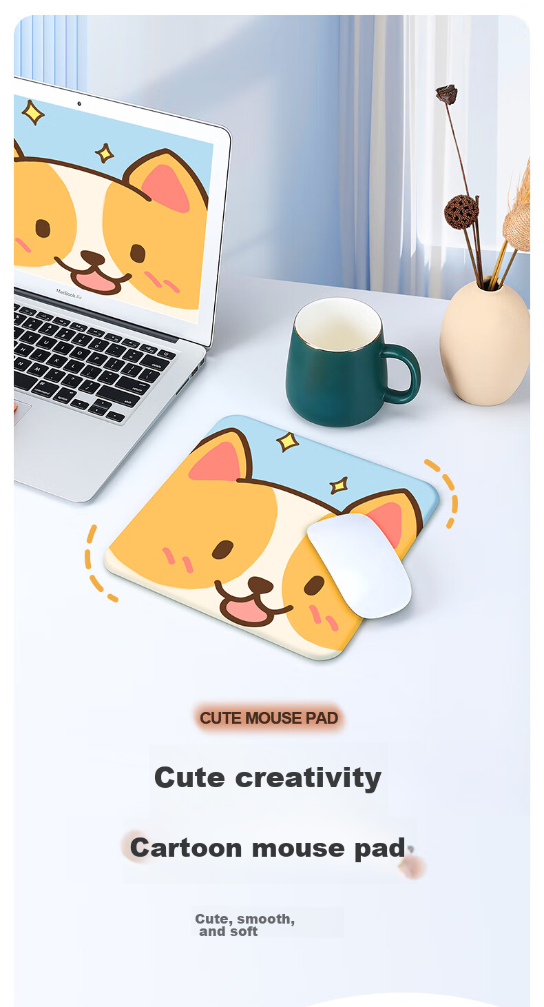 BUBM Mouse Pad Small Size Thick Cartoon Cute Office Desk Mat Non-Slip Durable Mouse Pad Notebook Computer Home Portable Patterned Soft Pad Xing Zhi Kabi 1