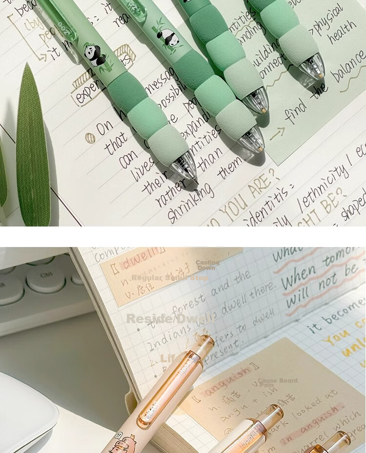 LOPET Retractable Gel Pen, Quick-Drying, Stylish Design, Exam Pen for Students, 0.5mm Black Ink, Smooth Writing for Middle School Students, Ballpoint Pen, Signature Pen, LT-1362 + 10 Refills 12