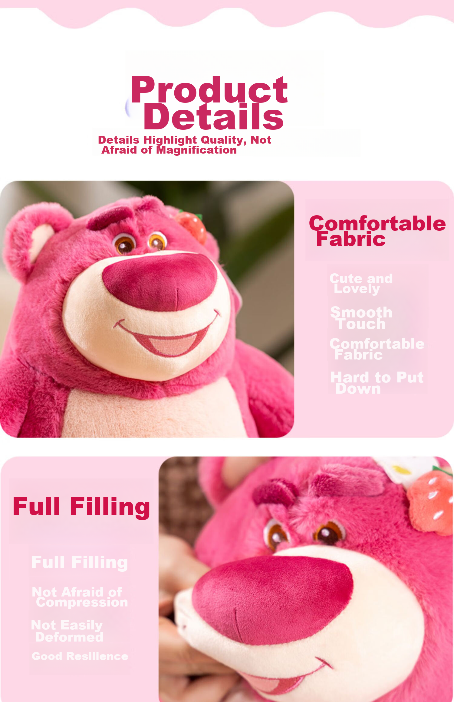 Disney Plush Doll Pillow Stuffed Animal Birthday Gift for Girls, Toy Story Strawberry Bear Fragrance 11