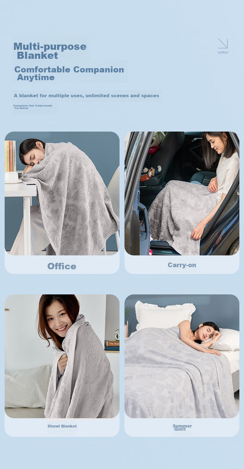 Hengyuanxiang Towel Blanket, Pure Cotton Thin Style, Retro Nostalgic Throw, Summer Double-Size Office Nap Blanket, Air Conditioning Summer Small Quilt 10