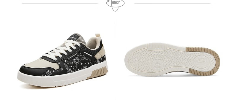 361° Men's Sports Shoes, Spring And Summer Retro Versatile Thick-Soled Warm White Casual Sneakers for Men, 672416602F-2 35