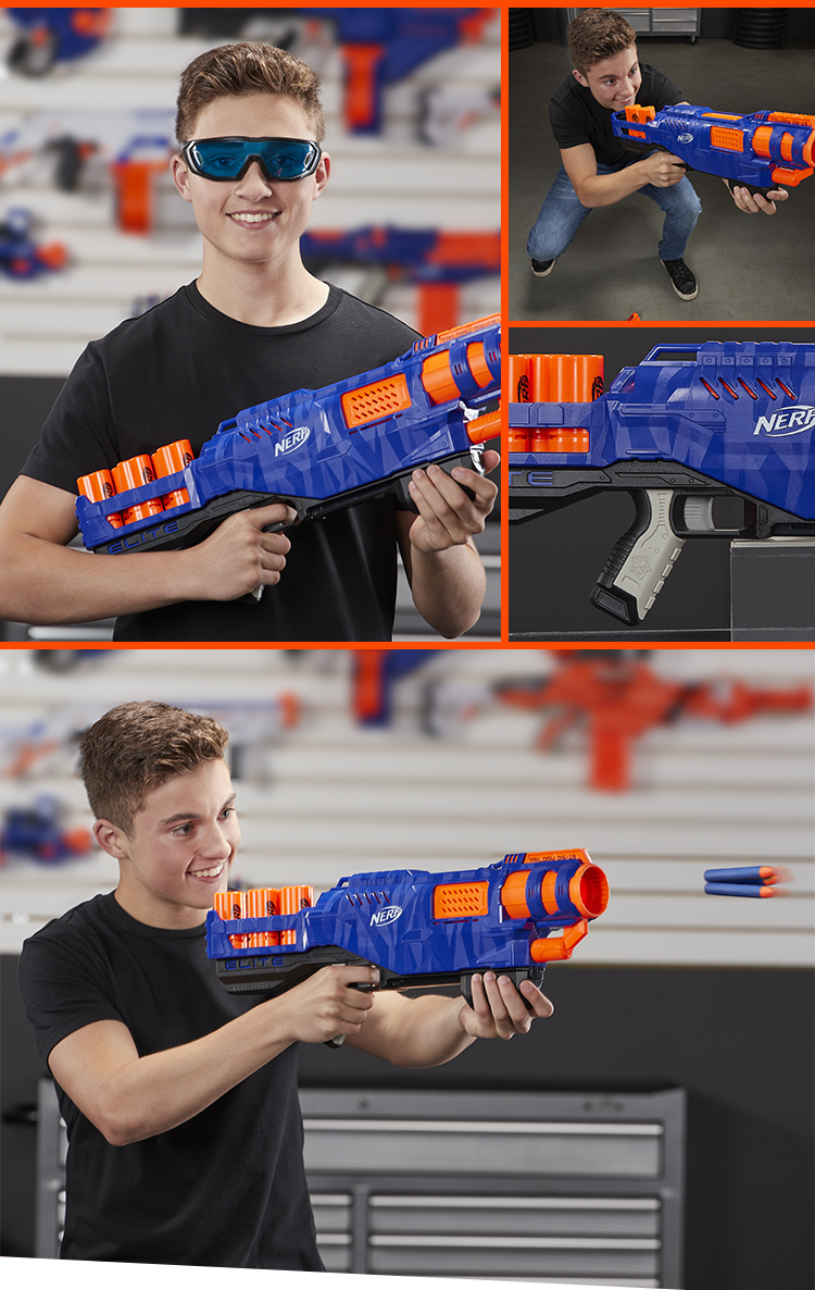 nerf热火儿童软弹玩具模型枪户外玩具枪礼物礼盒 精英系列 三角龙发射
