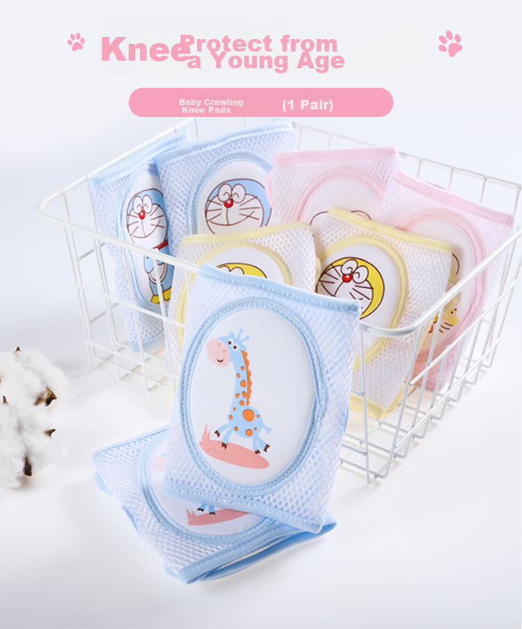 Xiqinbao Baby Knee Pads, Crawling Knee And Elbow Protectors, Infant Fall Prevention Knee Guards (Adjustable), Pink, 1 Pair 1